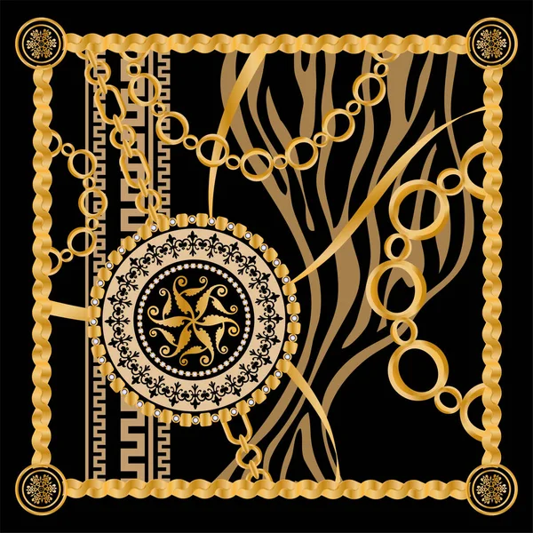 Değerli taşlar, altın zincirler ve incilerle süslenmiş kusursuz desenler..