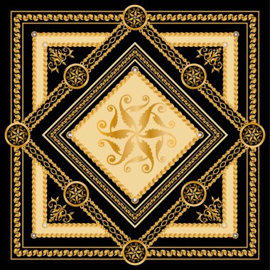 Değerli taşlar, altın zincirler ve incilerle süslenmiş kusursuz desenler..