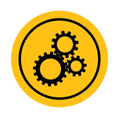 beyaz arkaplanda dişli işareti