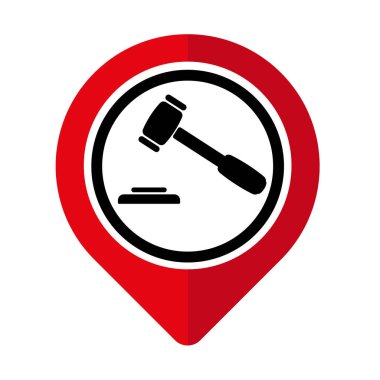 Beyaz arkaplanda adalet konumu işareti