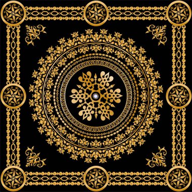 Değerli taşlar, altın zincirler ve incilerle süslenmiş kusursuz desenler..