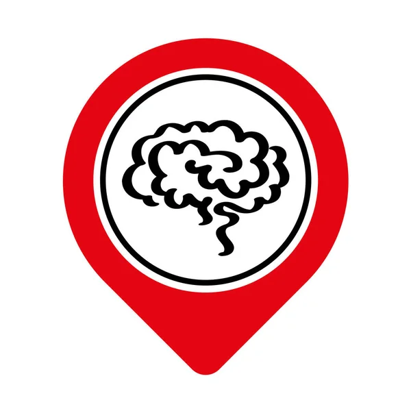 Signe Cérébral Sur Fond Blanc — Image vectorielle