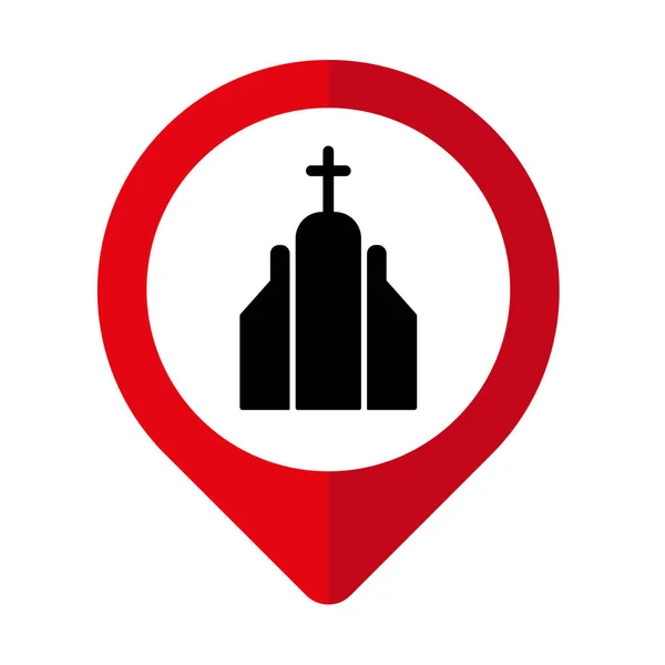 Знак Местоположения Церкви Белом Фоне — стоковый вектор