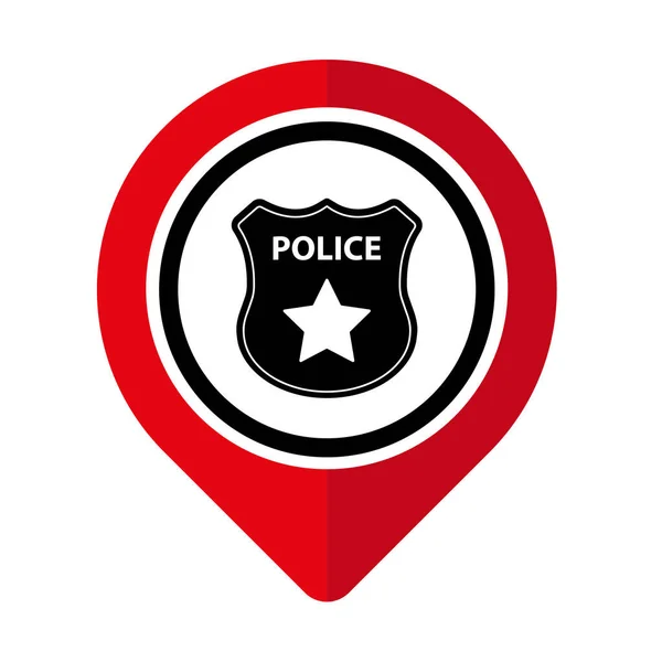 Panneau Localisation Police Sur Fond Blanc — Image vectorielle