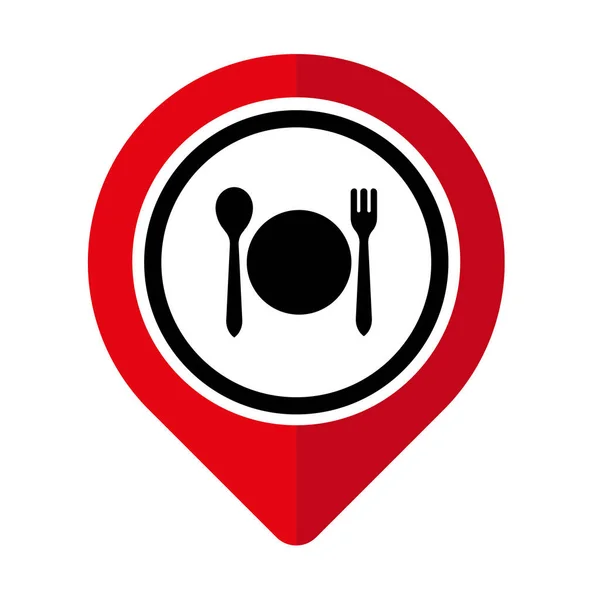 白底餐厅位置标志 — 图库矢量图片