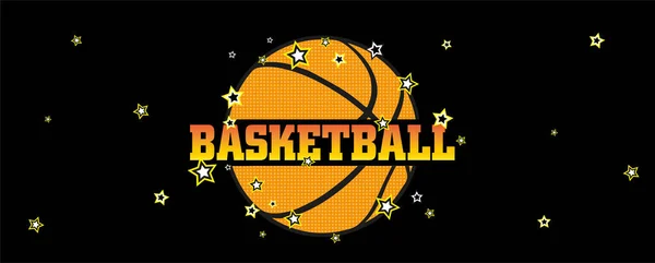 Basketball Ball Black Baclground — Stock Vector