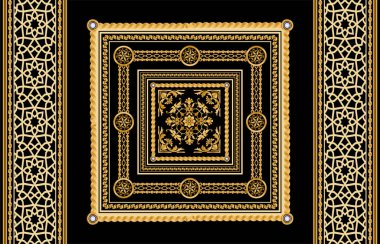 Değerli taşlar, altın zincirler ve incilerle süslenmiş kusursuz desenler..