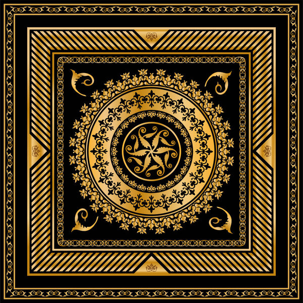 Seamless pattern decorated with precious stones, gold chains and pearls.