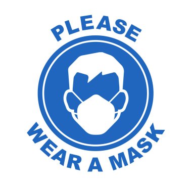 Maskeli adam, lütfen bir maske taşıyıcı işareti tak.