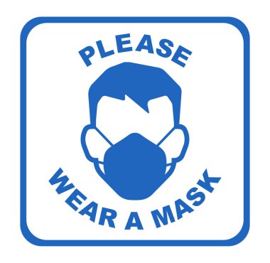 Maskeli adam, lütfen bir maske taşıyıcı işareti tak.