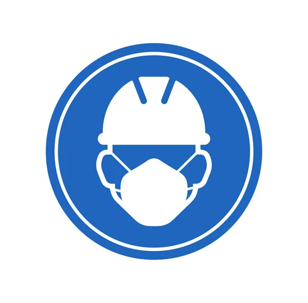Φορούν Εικονίδιο Εργαζόμενος Μάσκα Λευκό Φόντο — Διανυσματικό Αρχείο