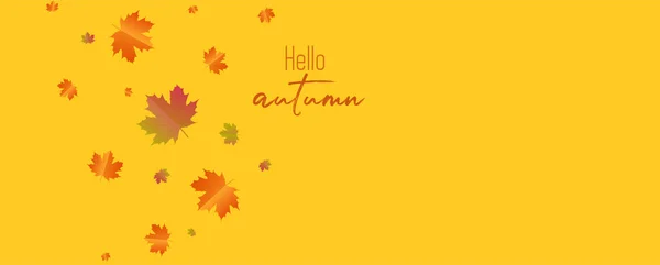 Autumn Calligraphy Background Arranged Leaves — Stock Vector