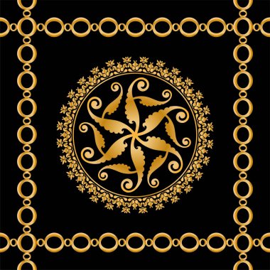 Değerli taşlar, altın zincirler ve incilerle süslenmiş kusursuz desenler..