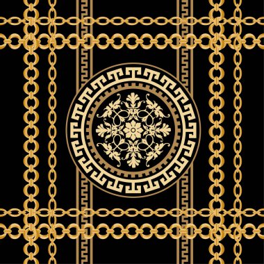 Değerli taşlar, altın zincirler ve incilerle süslenmiş kusursuz desenler..