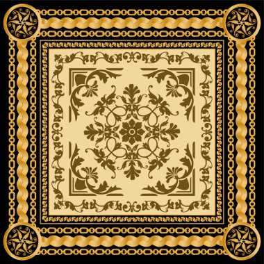 Değerli taşlar, altın zincirler ve incilerle süslenmiş kusursuz desenler..