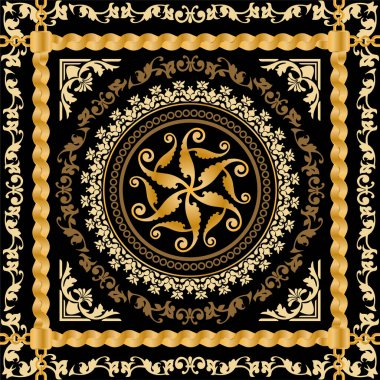 Değerli taşlar, altın zincirler ve incilerle süslenmiş kusursuz desenler..