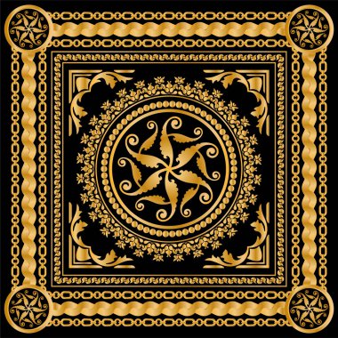 Değerli taşlar, altın zincirler ve incilerle süslenmiş kusursuz desenler..