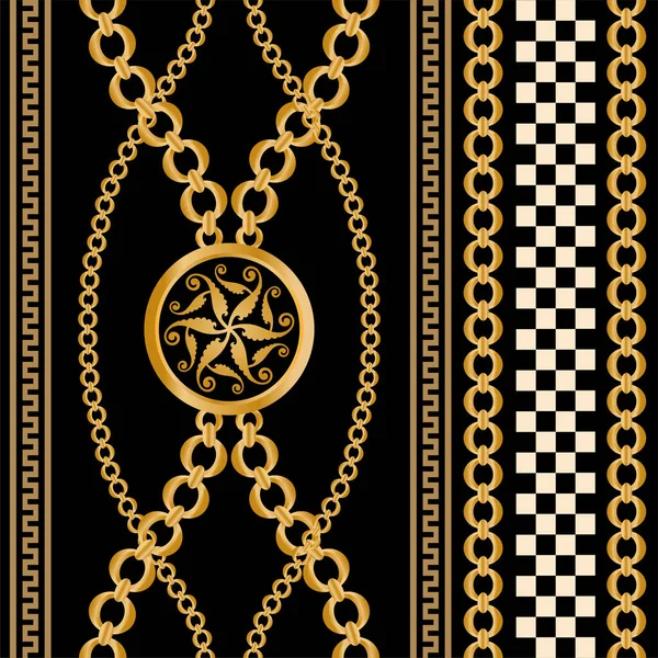 Değerli taşlar, altın zincirler ve incilerle süslenmiş kusursuz desenler..