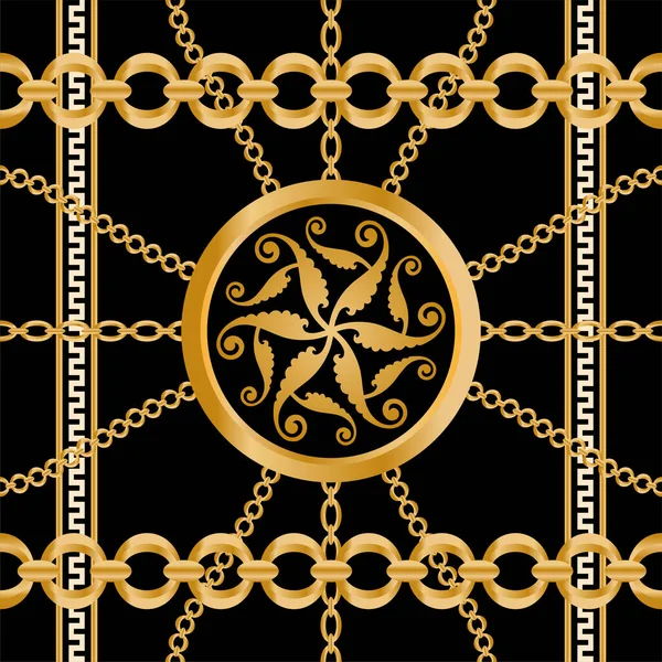 Değerli taşlar, altın zincirler ve incilerle süslenmiş kusursuz desenler..