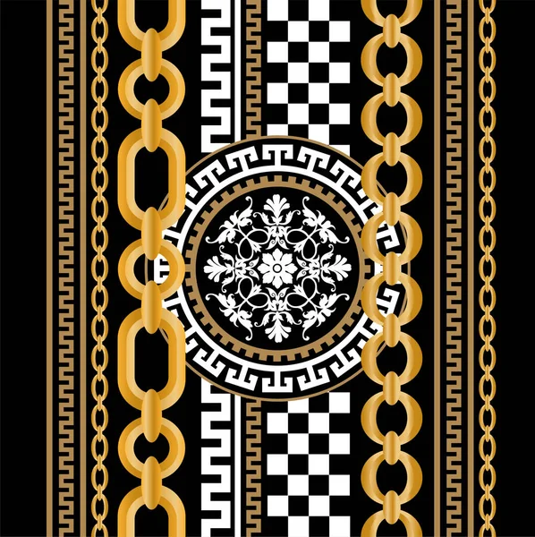 Değerli taşlar, altın zincirler ve incilerle süslenmiş kusursuz desenler..