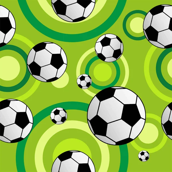 Futbol Toplarıyla Şirin Pürüzsüz Desen — Stok Vektör