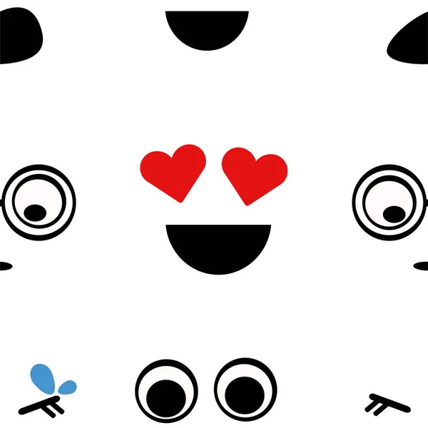 Modelli Senza Cuciture Con Emoji Carino — Vettoriale Stock