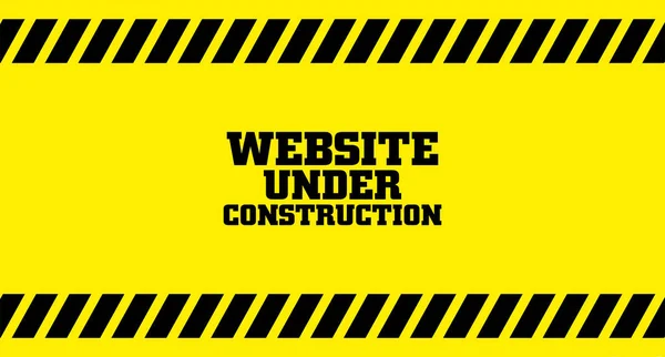 Yellow Warning Sign Construction Background — Stock Vector