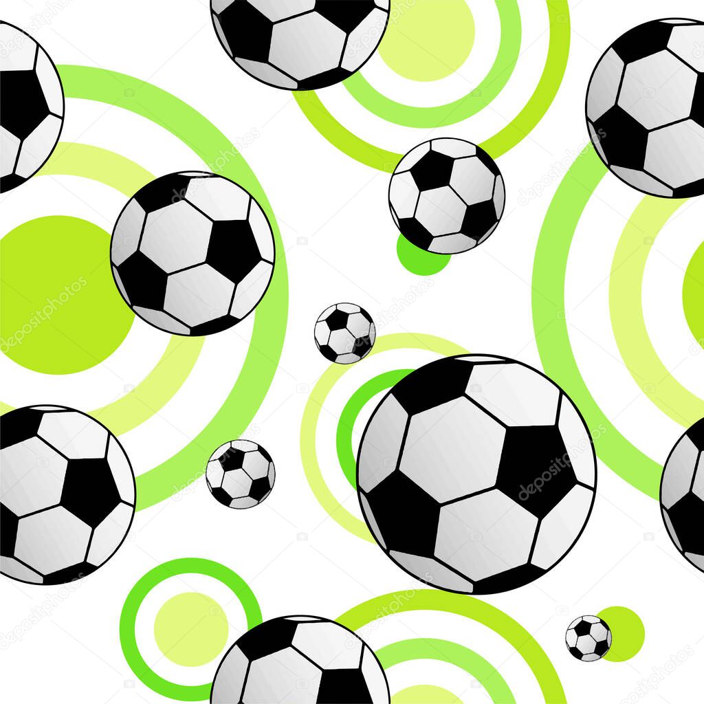 Cute seamless pattern with soccer balls.