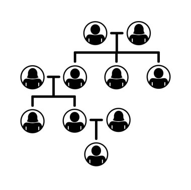 Beyaz arkaplanda aile ağacı simgesi