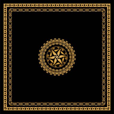 Siyah arkaplanda altın süs