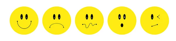 Set Van Grappige Emoticons — Stockvector