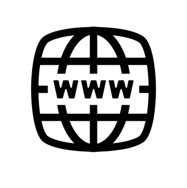 Beyaz arkaplanda www vektör simgesi