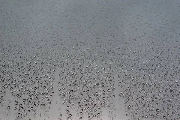 Photo Rain Drops Window Glass Cloudy Sky Background — Stock Photo, Image