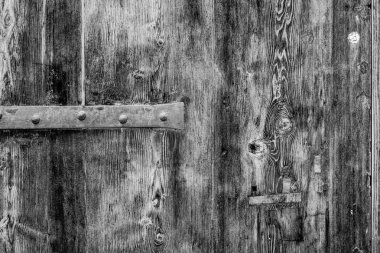 Eski rustik ahşap dokulu ve metal parçalar, bir arka plan için mükemmel fotoğrafı