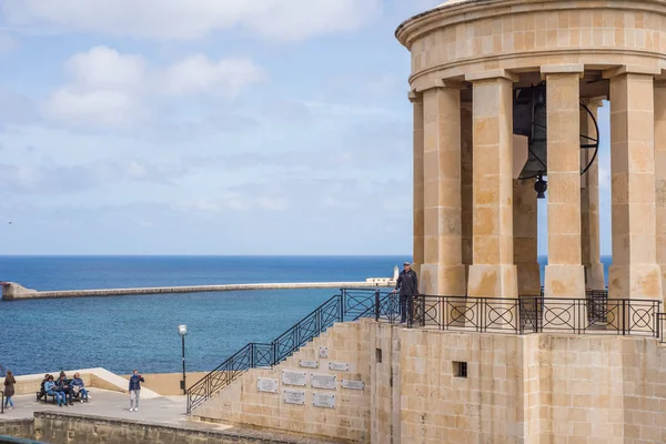 Foto Van Middellandse Zee Uitzicht Vanaf Lagere Barraca Tuin Valletta — Stockfoto
