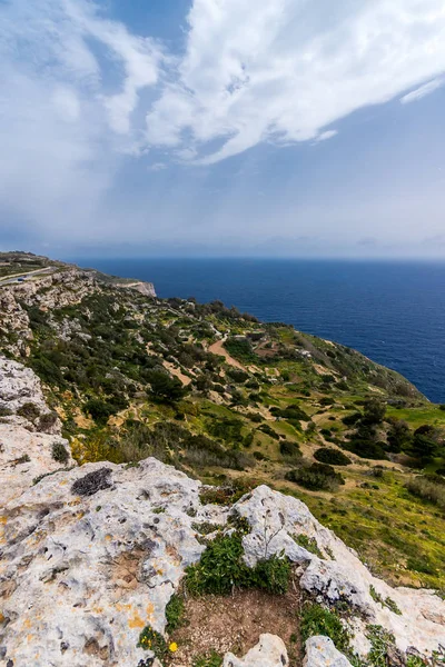 Photo Dingli Cliffs Mediterranean Sea Malta — Stock Photo, Image