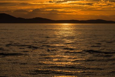 Zadar'da dramatik gün batımı, Dalmaçya, Hırvatistan