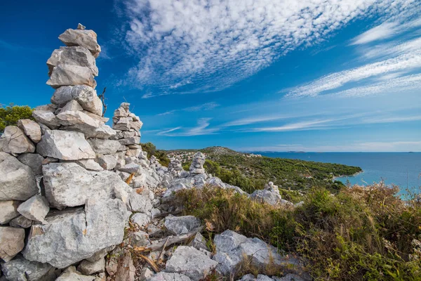 Idilic view on the mediterranean sea, Murter, Dalmatia, Croatia — Stock Photo, Image