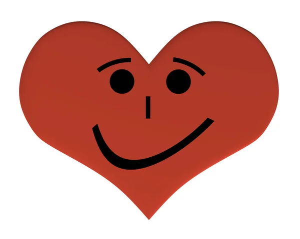 Hart Met Een Expressie Hart Met Een Tevreden Glimlach Vector — Stockvector