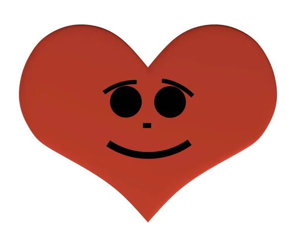 Coeur Avec Une Expression Coeur Avec Sourire Satisfait Illustration Vectorielle — Image vectorielle