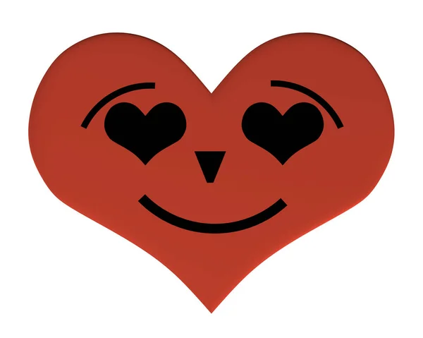 Сердце Выражением Лица Сердце Довольной Улыбкой Векторная Иллюстрация Сердца Выражением — стоковый вектор