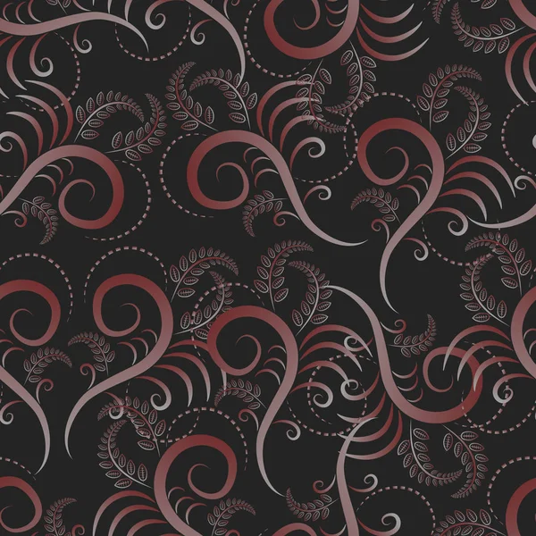 Yeşillik ile sorunsuz doku. Dekoratif doku yaprakları ile. Vektör çizim.