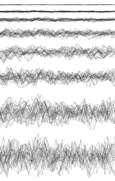 Set Con Ruido Creciente Aumento Del Ruido Pequeño Grande Líneas — Vector de stock