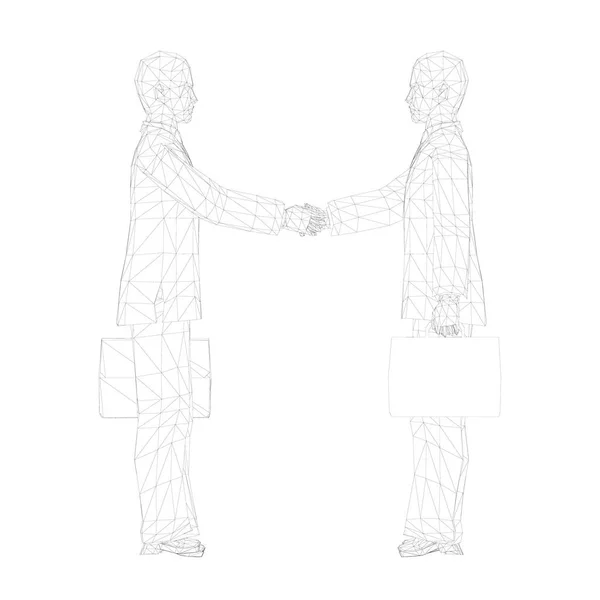 Två Personer Med Fall Skaka Hand Personer Kretsen Vektorillustration — Stock vektor