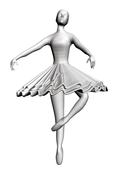 Statyett Dansande Ballerina Vektor Illustration — Stock vektor