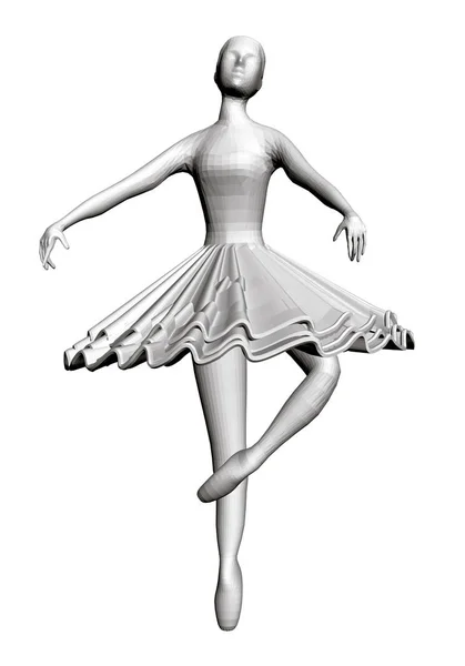 Uma Estatueta Uma Bailarina Dançarina Ilustração Vetorial —  Vetores de Stock