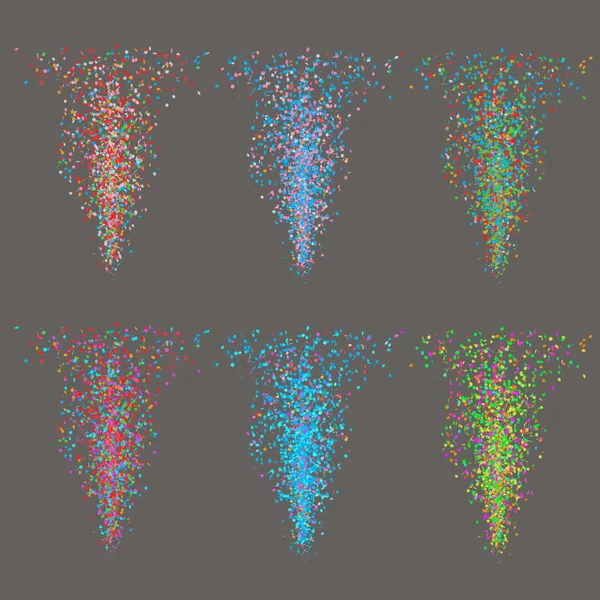 Vektor Set Med Strömmar Stjärnor Konfeti Med Stjärnor Vektorillustration — Stock vektor