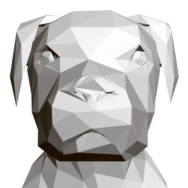 Tête Chien Polygonale Vue Face Tête Chien Géométrique Illustration Vectorielle — Image vectorielle