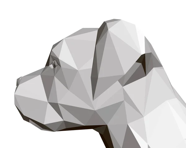 Tête Chien Polygonale Vue Latérale Tête Chien Géométrique Illustration Vectorielle — Image vectorielle