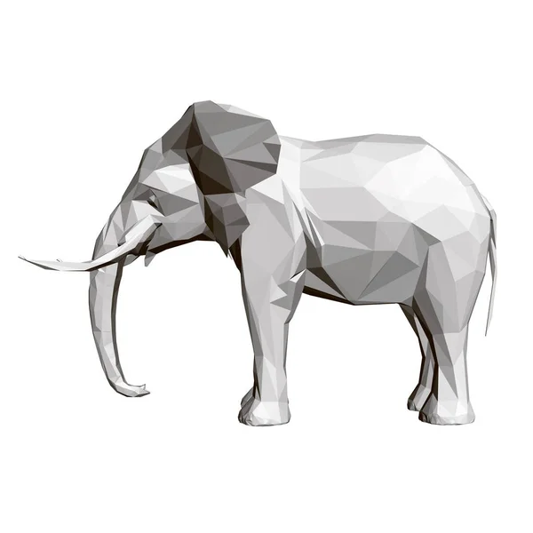 Polygonaler Elefant Seitenansicht Vektorillustration — Stockvektor